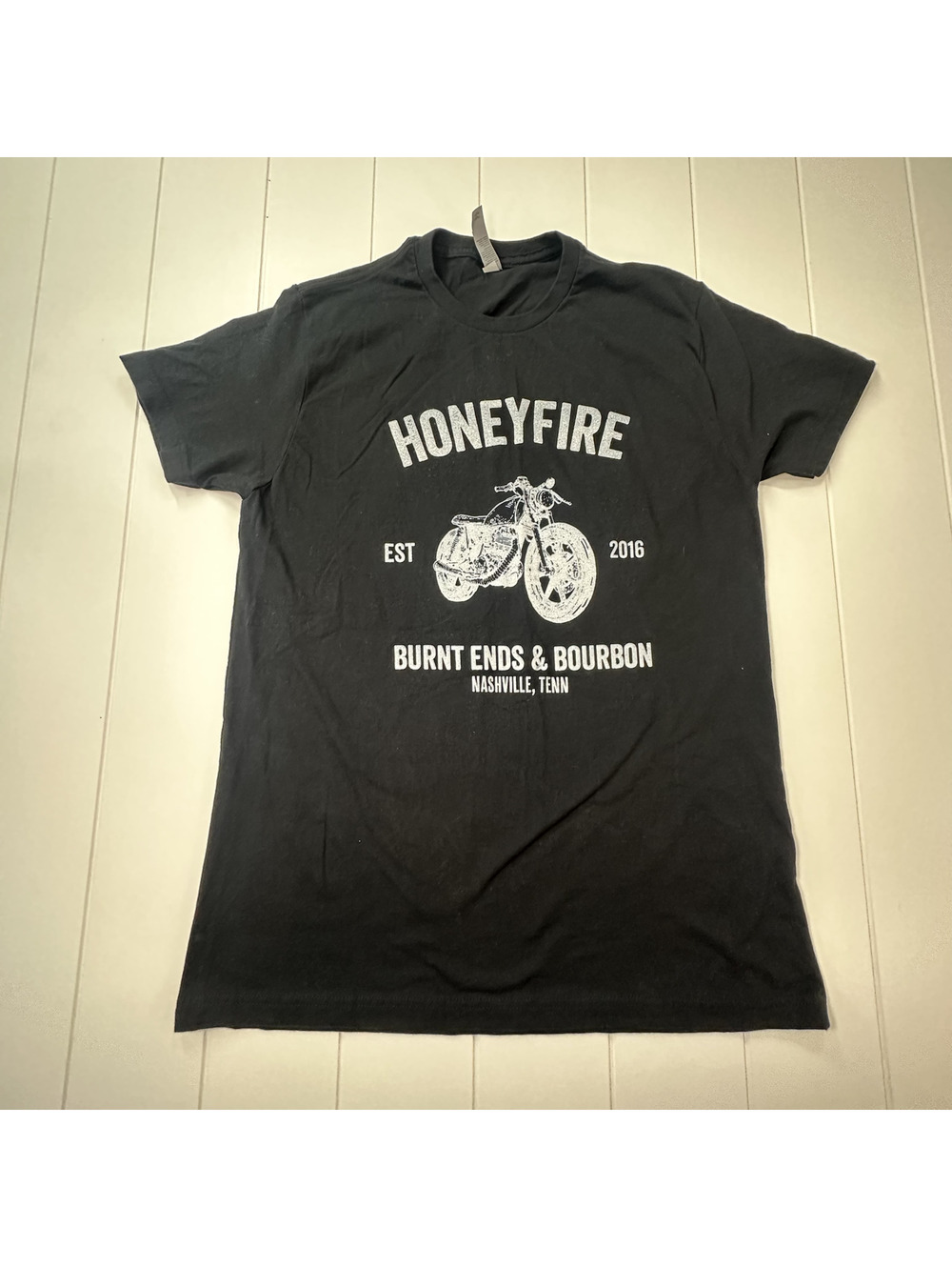 Honeyfire Burnt Ends & Bourbon Black Graphic T-Shirt Size L